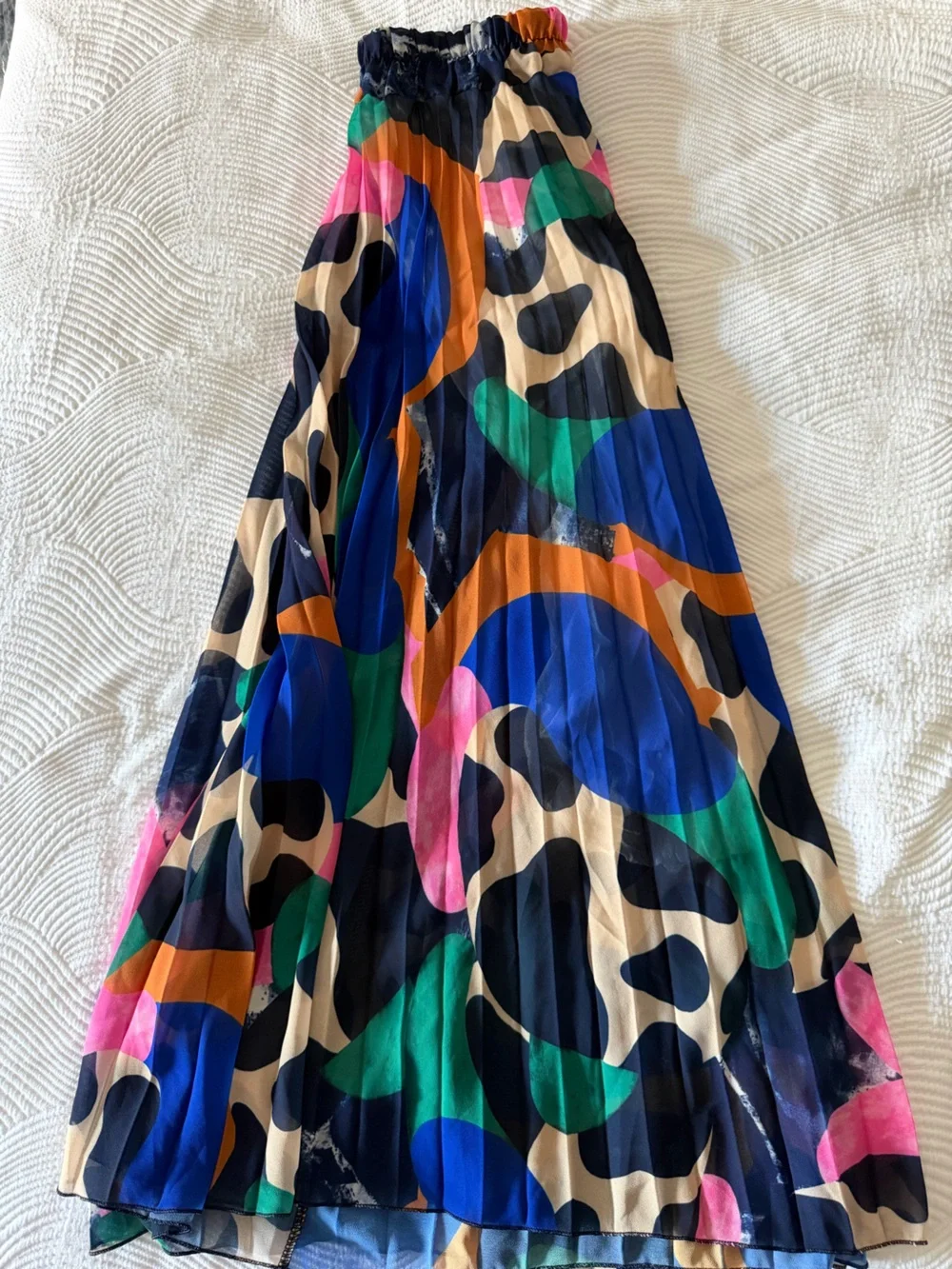 Multi-Color Pleated Women's Skirt, Small